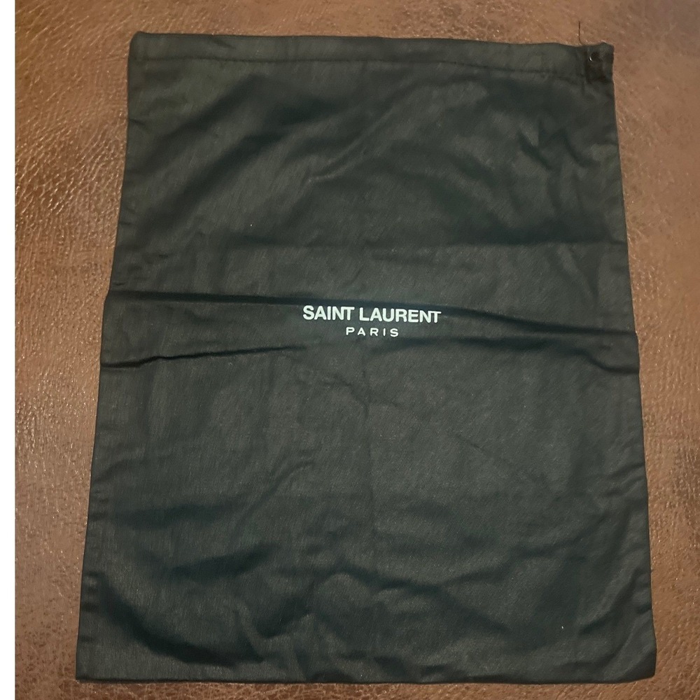 Saint Laurent Paris Black Fabric Drawstring Dust Bag 10.5x13.5 Handbag Storage